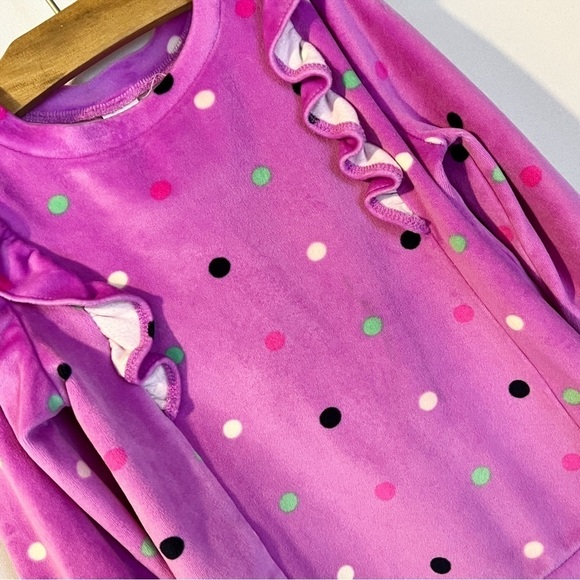 Baby‎ Gap Velour Purple Polka Dot Girl’s Sweatshirt - Picture 5 of 5